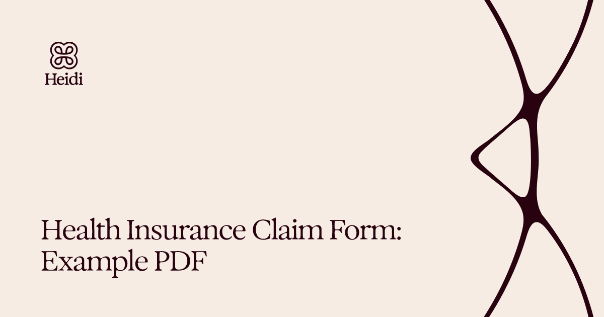 Health Insurance Claim Form: Example PDF