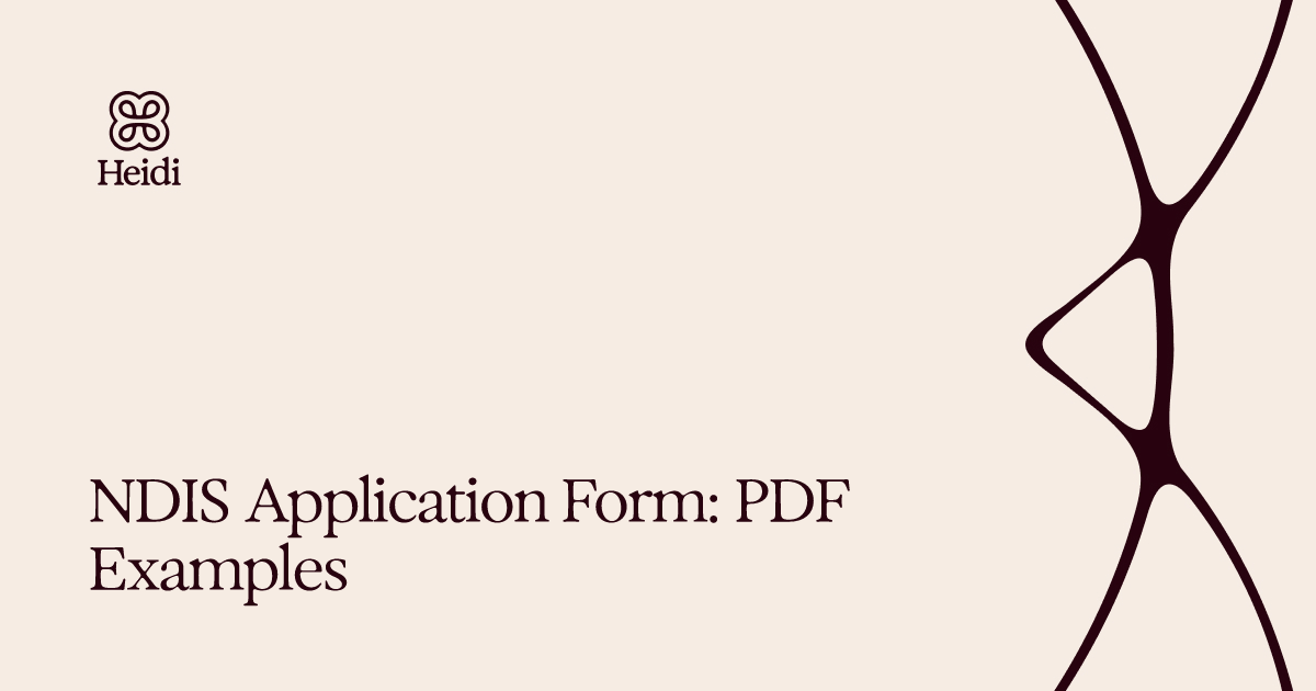 NDIS Application Form: PDF Examples