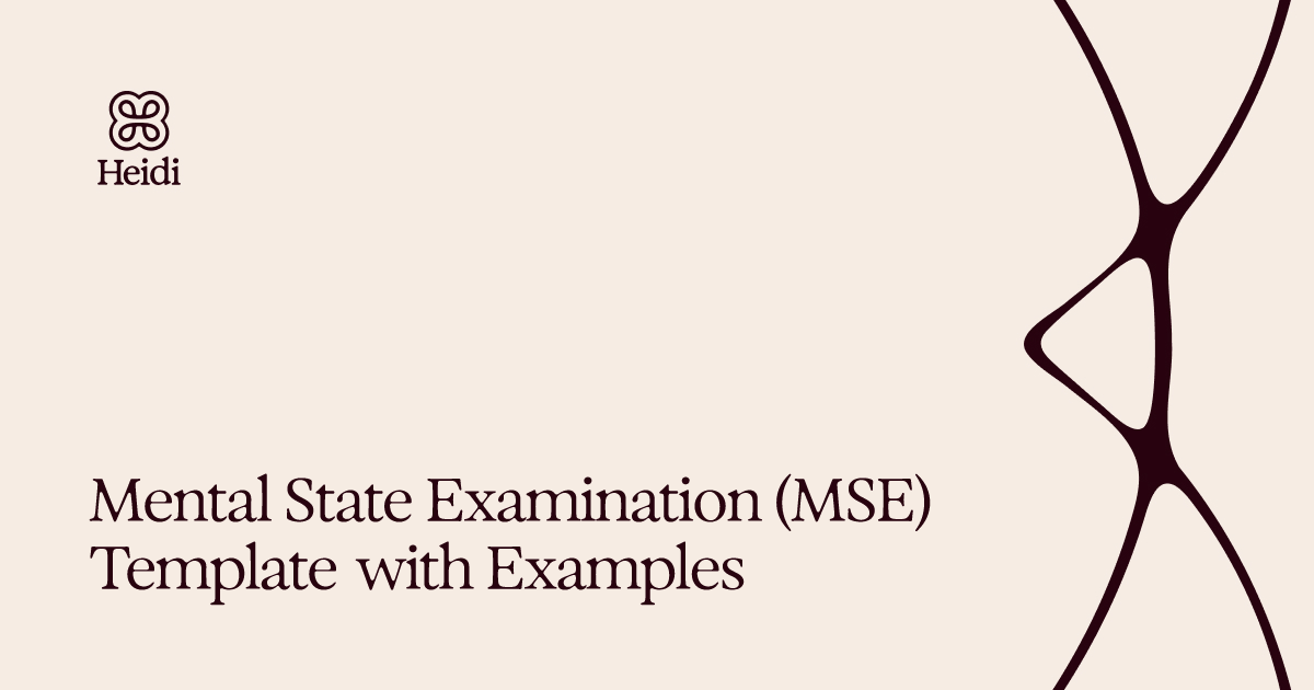 Mental State Examination (MSE) Template with Examples