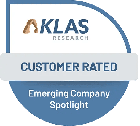 KLAS Research Customer Rated Emerging Company Spotlight badge.